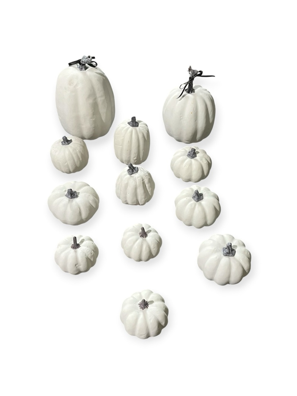 BUNDLE! 12 White Foam Pumpkin Décor Set - Assorted Sizes